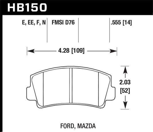 Hawk 79-84 Mazda B2000 / 70-74 RX-2 / 74-78 RX-4 / 79-85 RX-7 Blue 9012 Front Race Brake Pads - awdtuningtx