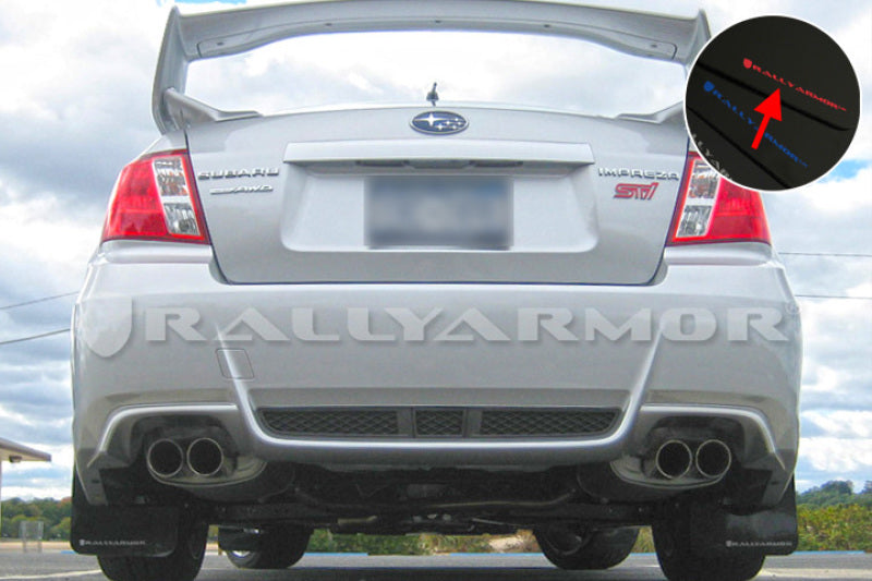 Rally Armor 11-14 Subaru WRX/STI (Sedan Only) Black UR Mud Flap w/ Red Logo - awdtuningtx