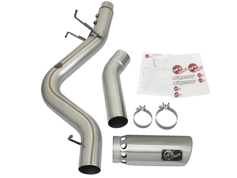 aFe LARGE BORE HD 5in 409-SS DPF-Back Exhaust w/Polished Tip 2017 GM Duramax V8-6.6L (td) L5P - awdtuningtx