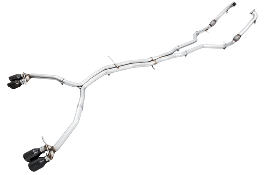 AWE Tuning Audi B9 S4 Track Edition Exhaust - Non-Resonated (Black 102mm Tips) - awdtuningtx