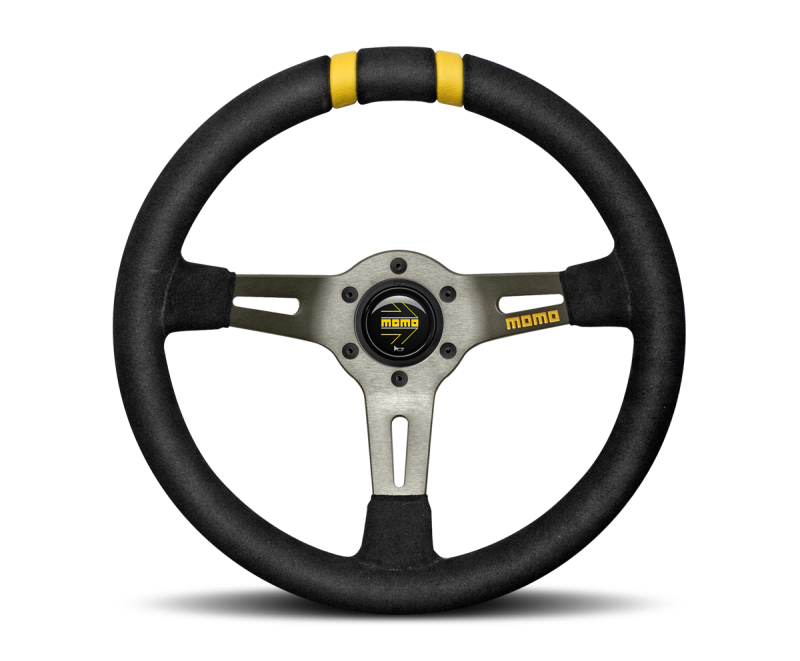 Momo MODDRIFT Steering Wheel 330 mm -  Black Suede/Anth Spokes/2 Stripes - awdtuningtx