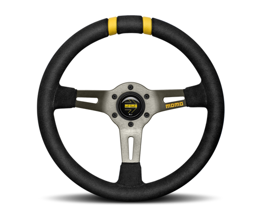 Momo MODDRIFT Steering Wheel 330 mm -  Black Suede/Anth Spokes/2 Stripes - awdtuningtx