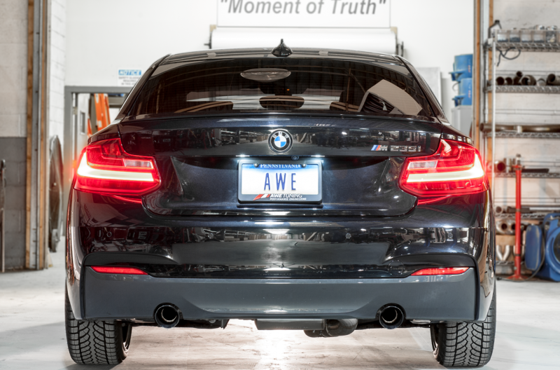 AWE Tuning BMW F22 M235i / M240i Touring Edition Axle-Back Exhaust - Diamond Black Tips (102mm) - awdtuningtx