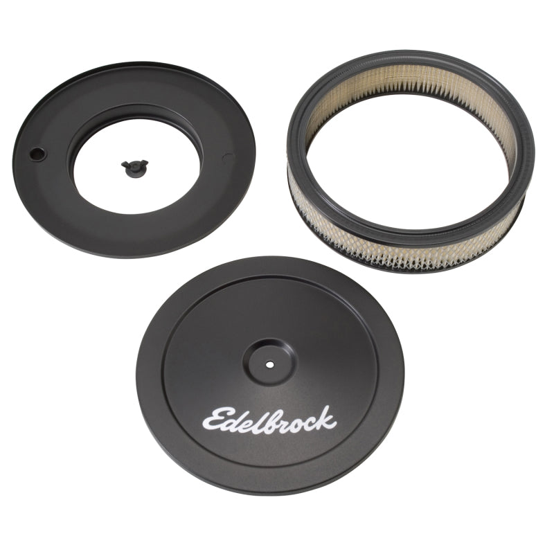 Edelbrock Air Cleaner Pro-Flo Series Round Steel Top Paper Element 10In Dia X 3 5In Black - awdtuningtx