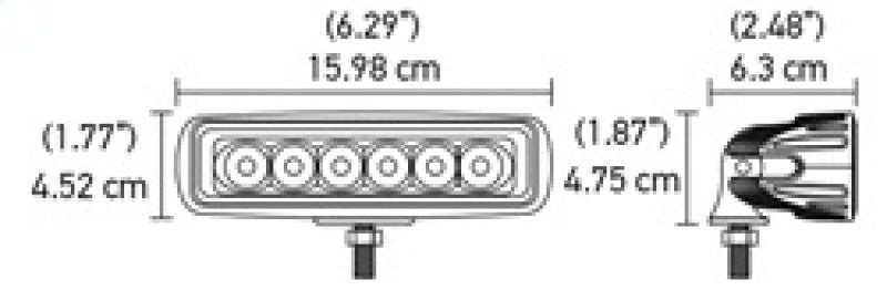 Hella Value Fit Mini 6in LED Light Bar - Flood Beam Pedestal - awdtuningtx