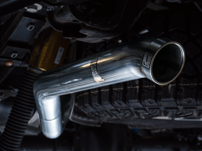 AWE Tuning 22-23 GMC Sierra 1500 AT4X 6.2L 0FG Catback Split Dual (Flat Bumper) - Bashguard(No Tips) - awdtuningtx
