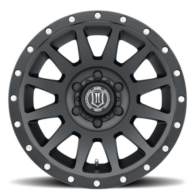 ICON Compression 18x9 5x150 25mm Offset 6in BS Satin Black Wheel - awdtuningtx