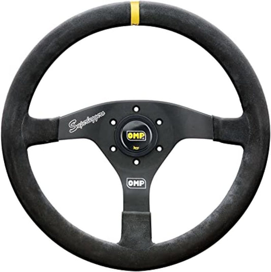OMP Velocita Superleggero Suede Leather 350mm Diameter Steering Wheel Black - awdtuningtx