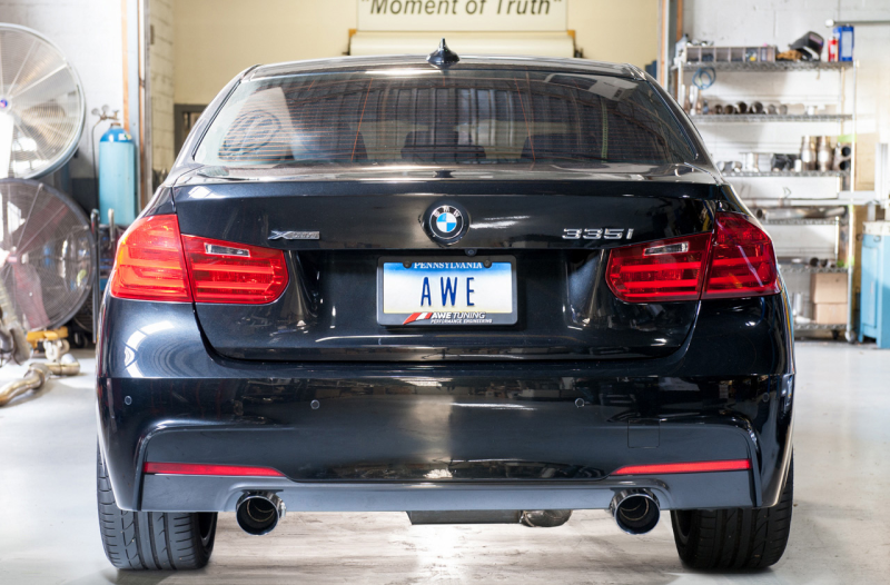 AWE Tuning BMW F3X 335i/435i Touring Edition Axle-Back Exhaust - Chrome Silver Tips (102mm) - awdtuningtx