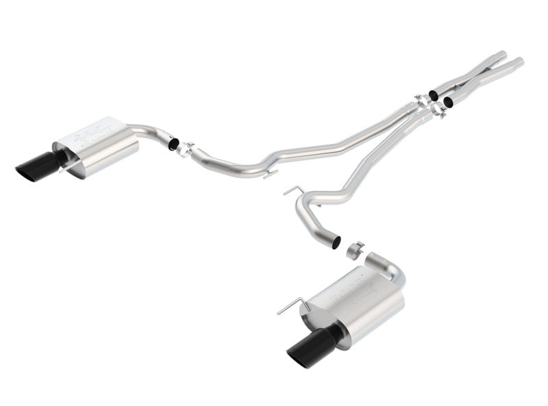 Borla Atak S Cat-Back 15-17 Ford Mustang GT 5.0L V8 MT/AT 2.5in pipe 4in tip (Black Chrome) - awdtuningtx