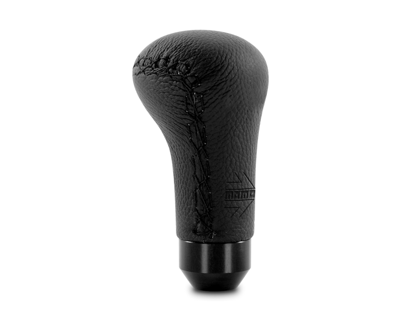 Momo Anatomico Shift Knob - Black Leather, Black Stitching - awdtuningtx