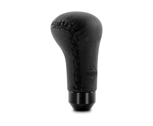 Momo Anatomico Shift Knob - Black Leather, Black Stitching - awdtuningtx