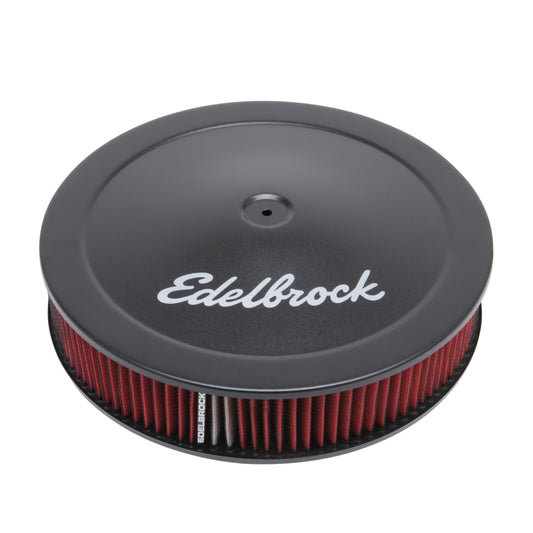 Edelbrock Air Cleaner Pro-Flo Series Round 14 In Diameter Cloth Element 3/8Indropped Base Black - awdtuningtx