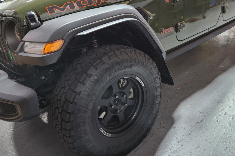 Rally Armor 19-23 Jeep JT Gladiator Mojave/Rubicon Black Mud Flap w/ Metallic Black Logo - awdtuningtx