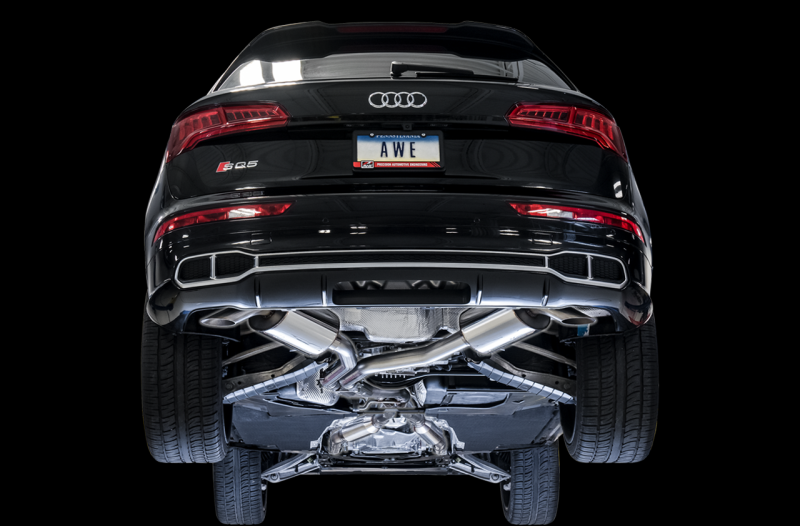 AWE Tuning Audi B9 SQ5 Resonated Touring Edition Cat-Back Exhaust - No Tips (Turn Downs) - awdtuningtx