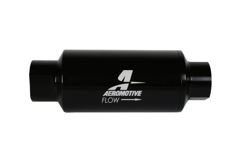 Aeromotive In-Line Filter 10AN 10 Micron Microglass Element Bright-Dip Black 2in OD - awdtuningtx