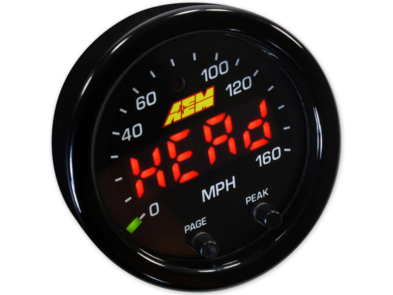 AEM X-Series 0-160 MPH Black Bezel w/ Black Face GPS Speedometer Gauge - awdtuningtx