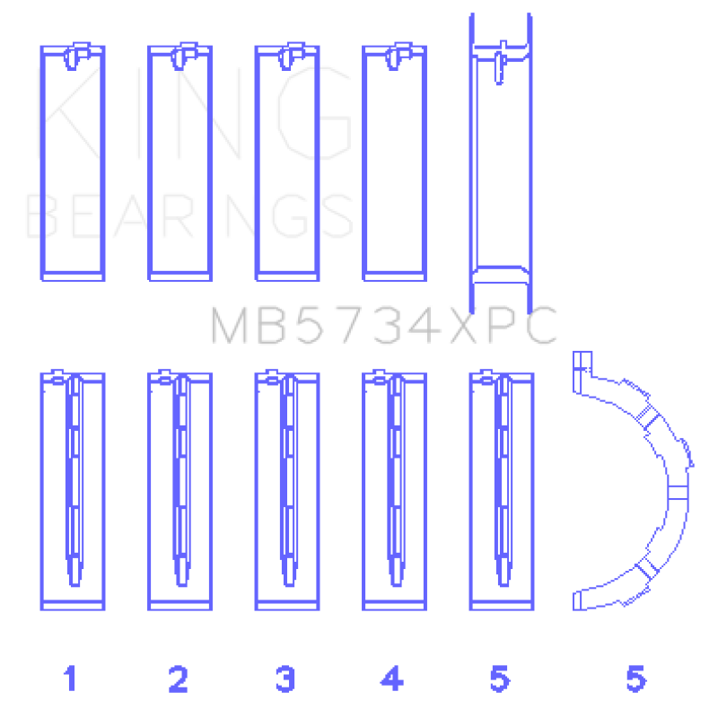 King Ford 302 CID Coyote (Size STD) Performance Coated Main Bearing Set - awdtuningtx