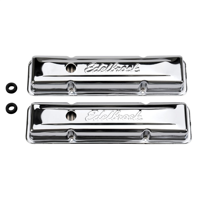 Edelbrock Valve Cover Signature Series Chevrolet 1959-1986 262-400 CI V8 Low Chrome - awdtuningtx