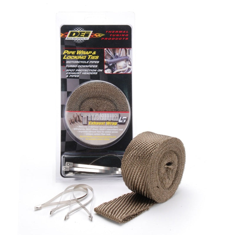 DEI Exhaust Wrap Kit - Pipe Wrap and Locking Tie - Titanium - awdtuningtx