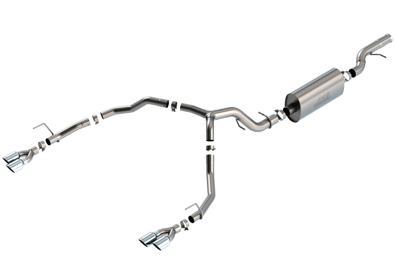 Borla 21-22 Chevrolet Tahoe 6.2L V8 2/4WD 4DR Brushed T-304 Stainless Steel Touring Cat-Back Exhaust - awdtuningtx