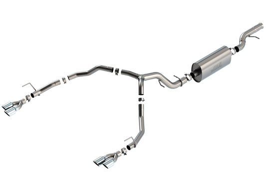 Borla 21-22 Chevrolet Tahoe 6.2L V8 2/4WD 4DR Brushed T-304 Stainless Steel Touring Cat-Back Exhaust - awdtuningtx