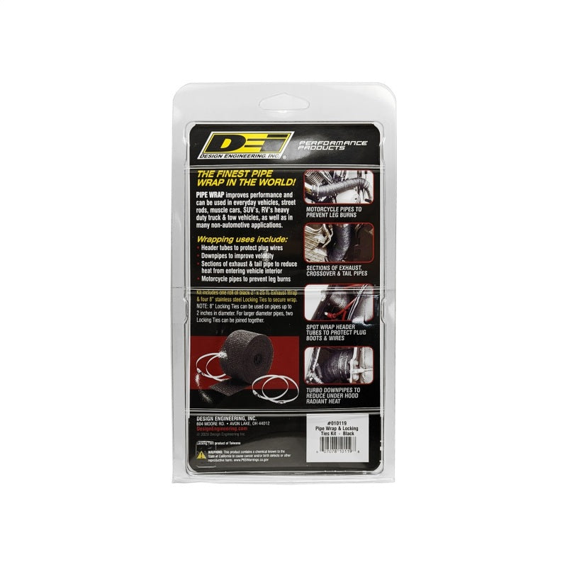 DEI Exhaust Wrap Kit - Pipe Wrap and Locking Tie - Black - awdtuningtx