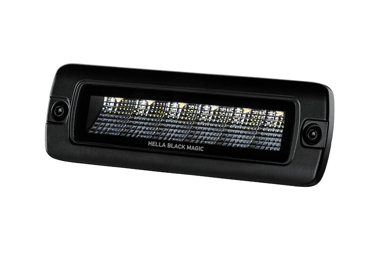 Hella Universal Black Magic 6 L.E.D. Flush Mount Mini Light Bar - Flood Beam - awdtuningtx