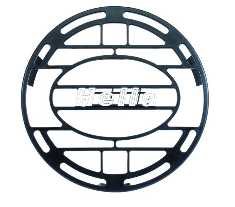 Hella Stone Shield Round Plastic Black Hella Logo Light Cover - awdtuningtx