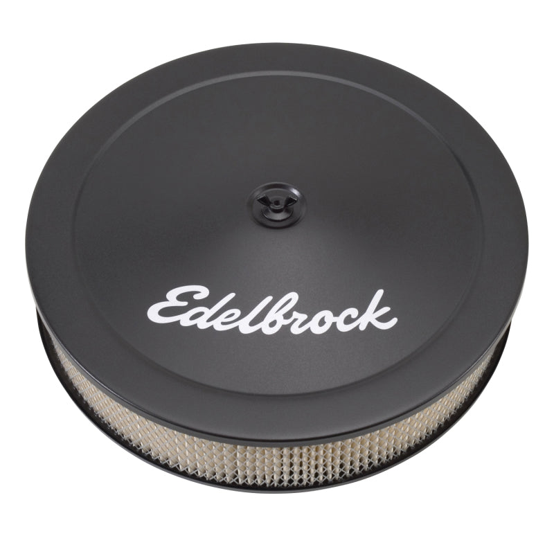 Edelbrock Air Cleaner Pro-Flo Series Round Steel Top Paper Element 14In Dia X 3 75In Dropped Base - awdtuningtx