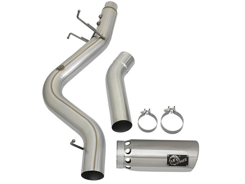aFe LARGE BORE HD 5in 409-SS DPF-Back Exhaust w/Polished Tip 2017 GM Duramax V8-6.6L (td) L5P - awdtuningtx