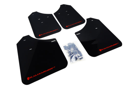 Rally Armor 02-07 Subaru WRX/STI/RS/2.5i (Wagons Req. Mod.) Black UR Mud Flap w/ Red Logo - awdtuningtx