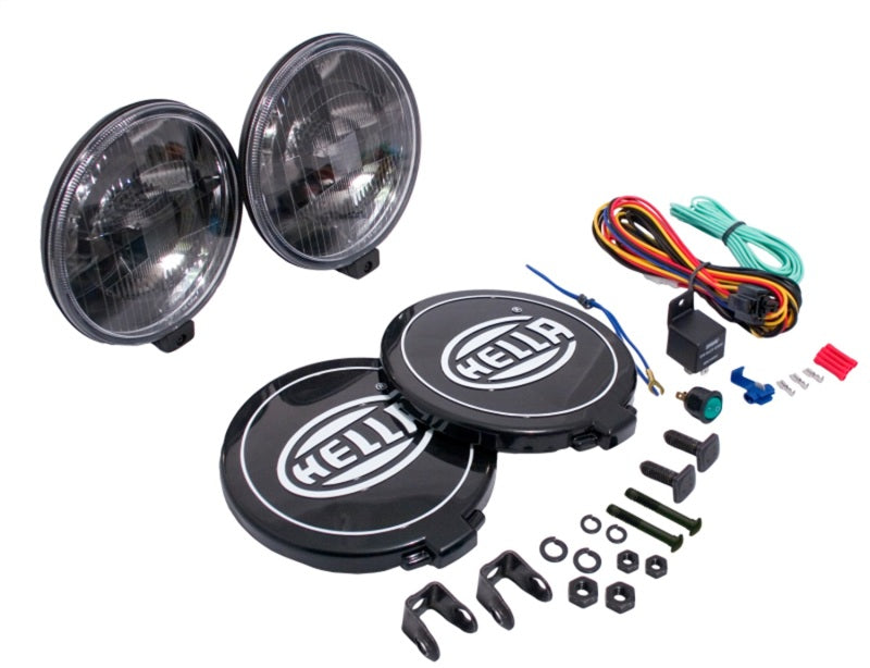 Hella 500 Series 12V Black Magic Halogen Driving Lamp Kit - awdtuningtx