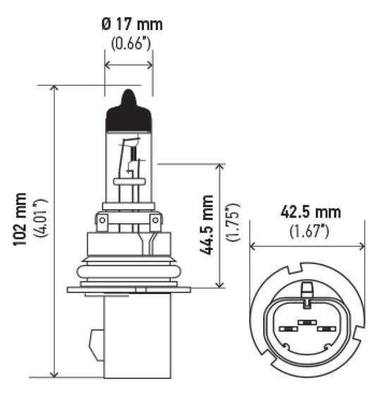Hella 9007 HB5 12V 65/55W Halogen Bulb PX29t - awdtuningtx