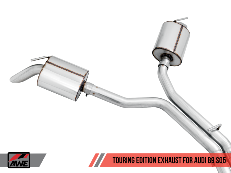 AWE Tuning Audi B9 SQ5 Resonated Touring Edition Cat-Back Exhaust - No Tips (Turn Downs) - awdtuningtx