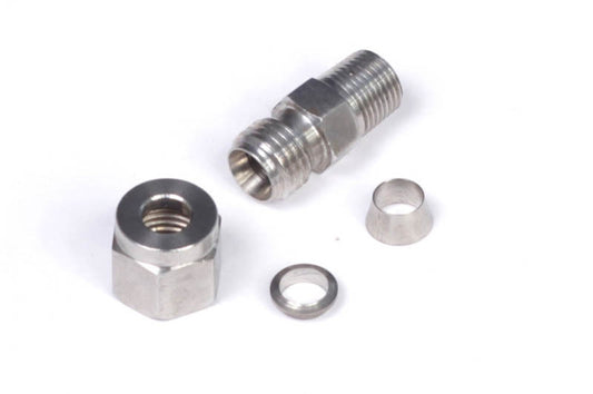 Haltech 1/4in Stainless Compression 1/8in NPT Thread Fitting Kit (Incl Nut & Ferrule) - awdtuningtx