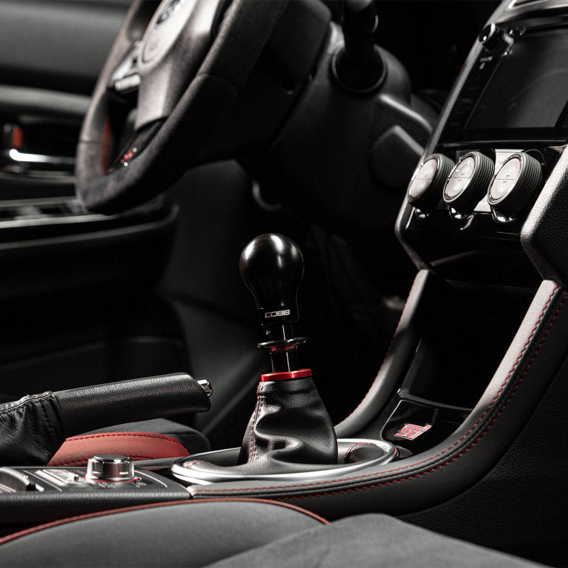 Cobb Subaru 6-Speed Weighted COBB Shift Knob - Black (Incl. Both Red + Blk Collars) - awdtuningtx