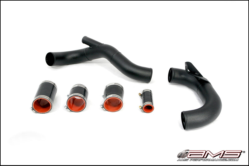 AMS Performance 08-15 Mitsubishi EVO X Lower I/C Pipe Kit for Stock Flange - Black Powder Coat - awdtuningtx
