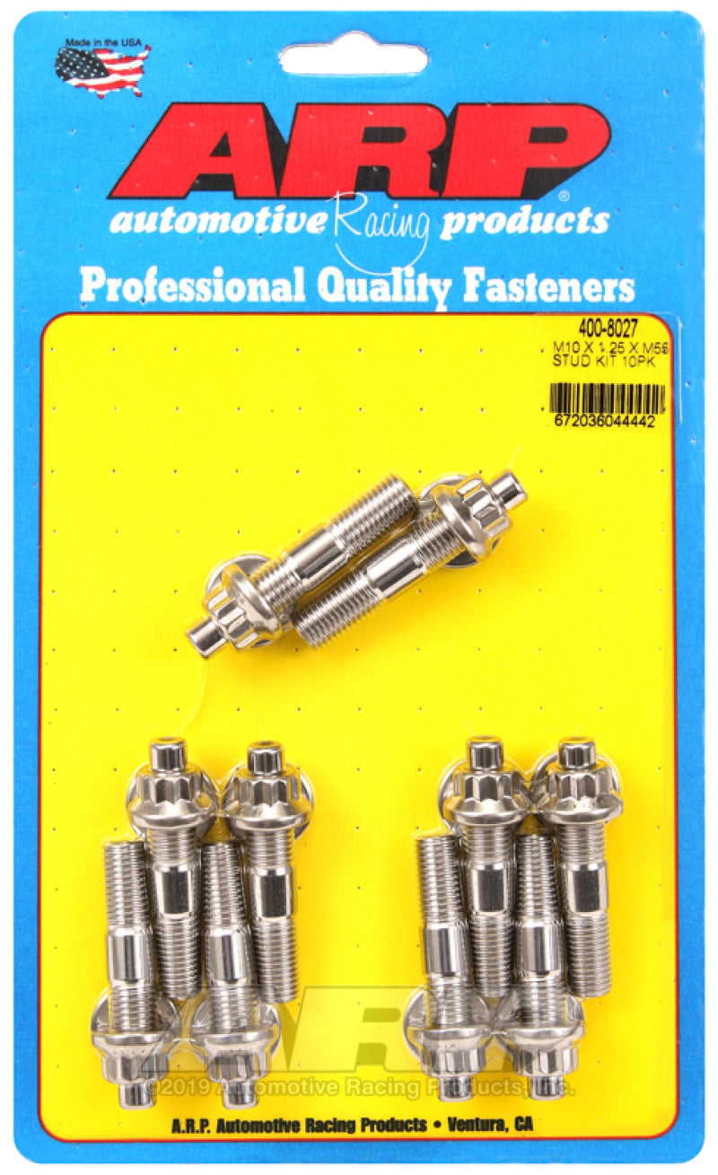 ARP M10 x 1.25 x 55mm Broached Stud Kit (10pcs) - awdtuningtx