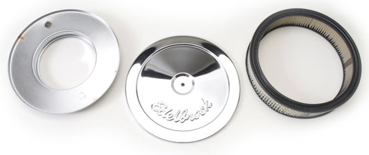 Edelbrock Air Cleaner Pro-Flo Series Round Steel Top Paper Element 10In Dia X 3 5In Chrome - awdtuningtx