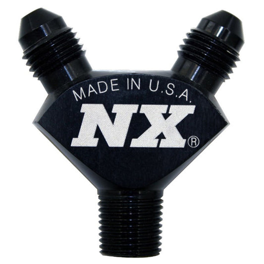 Nitrous Express 1/8NPT x 3AN x 3AN Billet Pure-Flo Y Fitting - Black - awdtuningtx