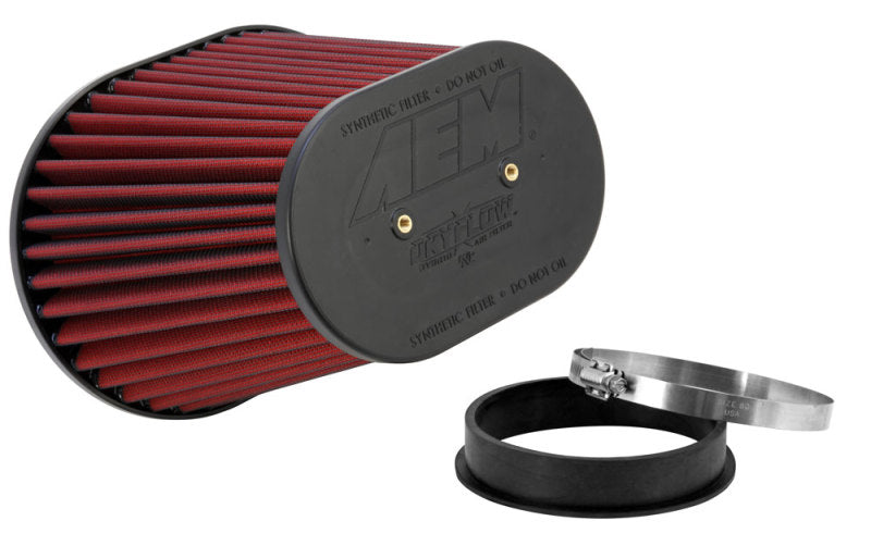 AEM Dryflow Air Filter-Oval Tapered 8in x 10.5in O/S Base / 5in x 7.75in O/S Top / 8in Height - awdtuningtx
