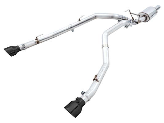 AWE Tuning 09-18 RAM 1500 5.7L (w/Cutouts) 0FG Dual Rear Exit Cat-Back Exhaust - Diamond Black Tips - awdtuningtx