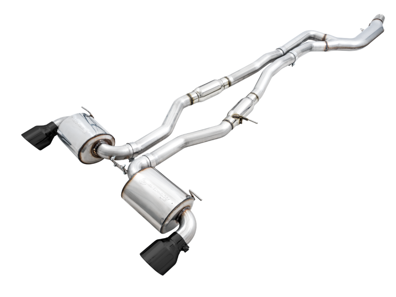 AWE 2020 Toyota Supra A90 Resonated Touring Edition Exhaust - 5in Diamond Black Tips - awdtuningtx