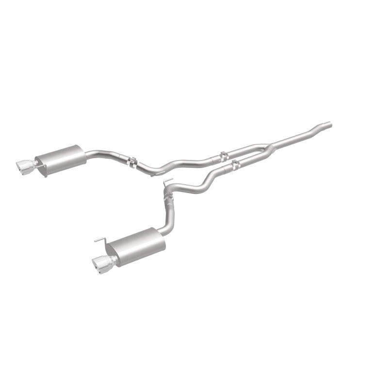 MagnaFlow Cat Back, SS, 2.5in, Street, Dual Split Polished 4.5in Tips 2015 Ford Mustang Ecoboost - awdtuningtx