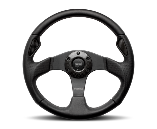 Momo Jet Steering Wheel 350 mm -  Black AirLeather/Black Spokes - awdtuningtx