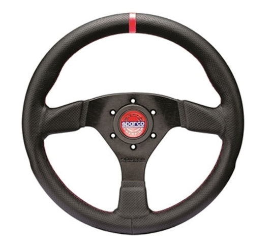 Sparco Steering Wheel R383 Champion Black Leather / Black Stitching - awdtuningtx