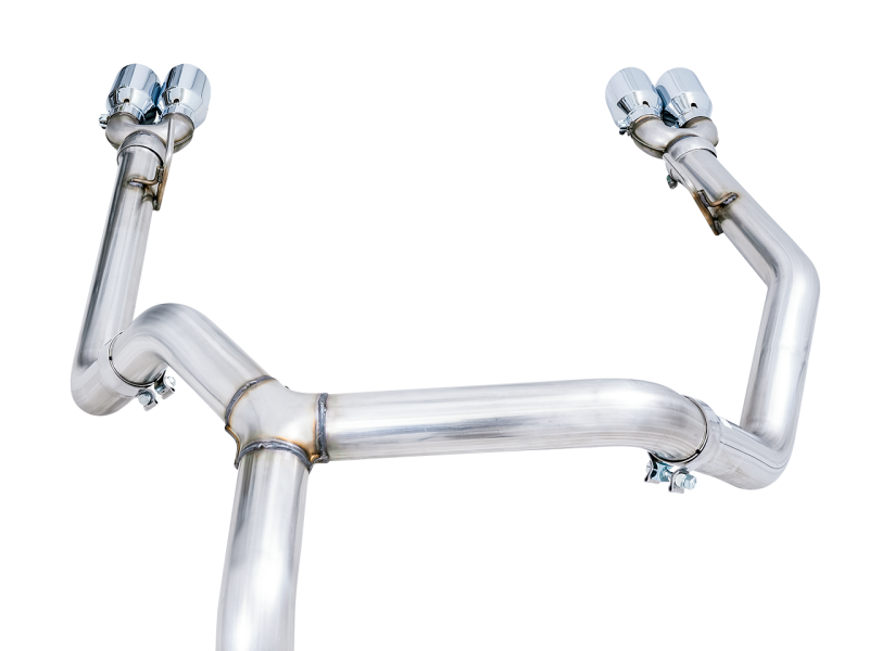 AWE Tuning 4th Gen GM 1500 5.3L 0FG Catback Split Rear Exit (w/ Bumper Cutouts) - Quad Chrome Tips - awdtuningtx