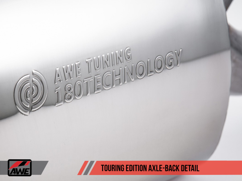 AWE Tuning BMW F3X 28i / 30i Touring Edition Axle-Back Exhaust Single Side - 80mm Black Tips - awdtuningtx