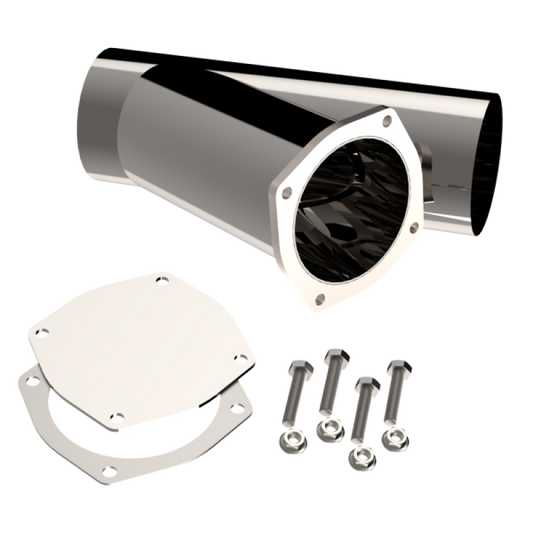 QTP 5in Weld-On QTEC Exhaust Cutout Y-Pipe - awdtuningtx